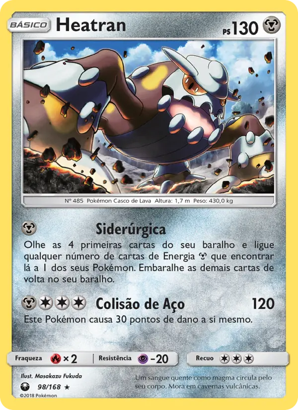 Carta Heatran, número 98/168 da coleção Tempestade Celestial