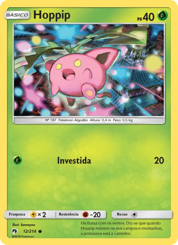 Carta Hoppip, número 12/214 da coleção Trovões Perdidos