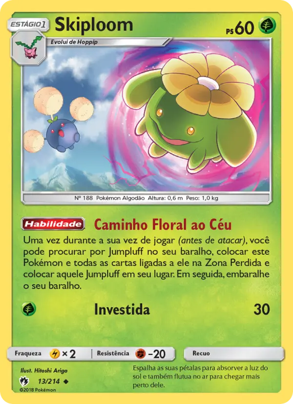 Carta Skiploom, número 13/214 da coleção Trovões Perdidos