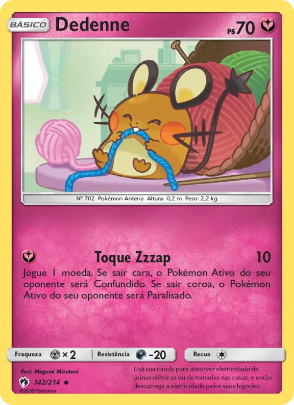 Carta Dedenne, número 142/214 da coleção Trovões Perdidos