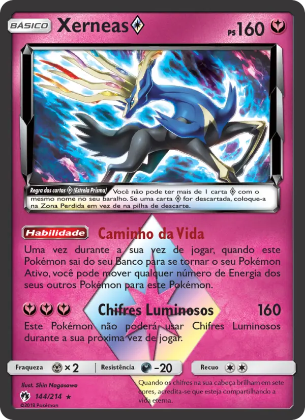 Carta Xerneas ◇, número 144/214 da coleção Trovões Perdidos
