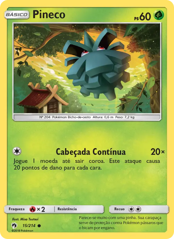 Carta Pineco, número 15/214 da coleção Trovões Perdidos