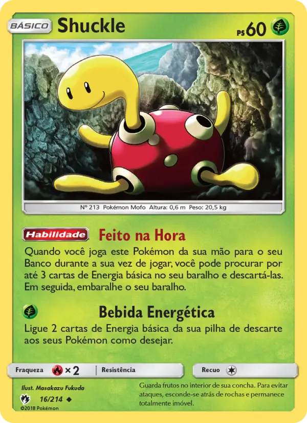 Carta Shuckle, número 16/214 da coleção Trovões Perdidos