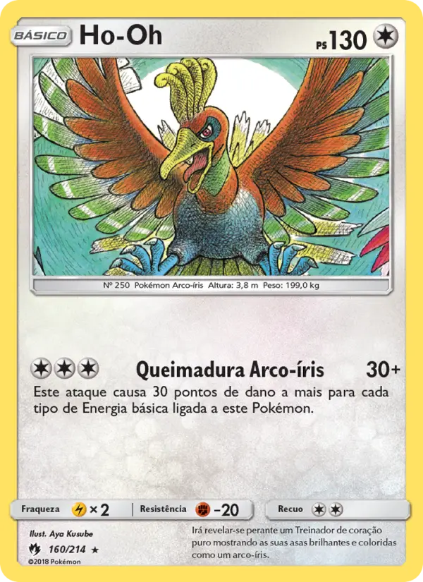 Carta Ho-Oh, número 160/214 da coleção Trovões Perdidos