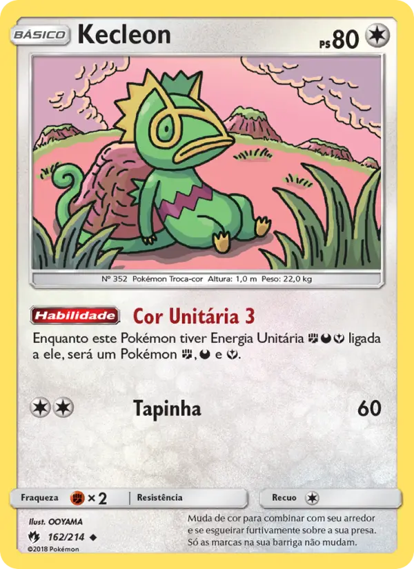 Carta Kecleon, número 162/214 da coleção Trovões Perdidos
