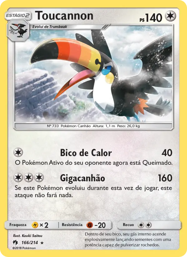 Carta Toucannon, número 166/214 da coleção Trovões Perdidos