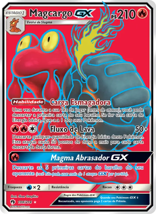Carta Magcargo GX, número 198/214 da coleção Trovões Perdidos