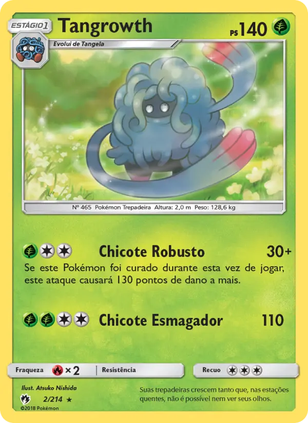 Carta Tangrowth, número 2/214 da coleção Trovões Perdidos