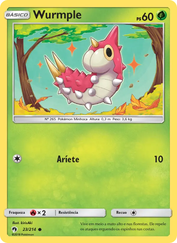 Carta Wurmple, número 23/214 da coleção Trovões Perdidos
