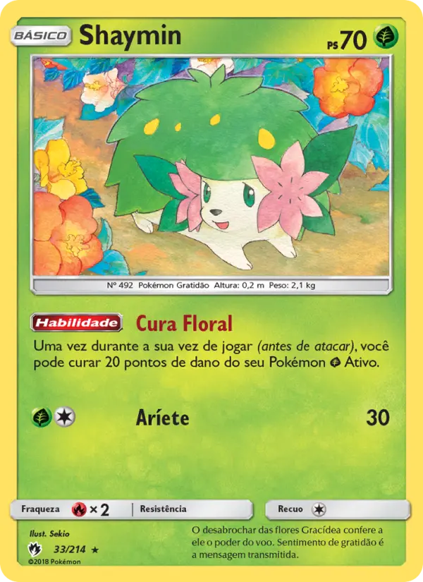 Carta Shaymin, número 33/214 da coleção Trovões Perdidos