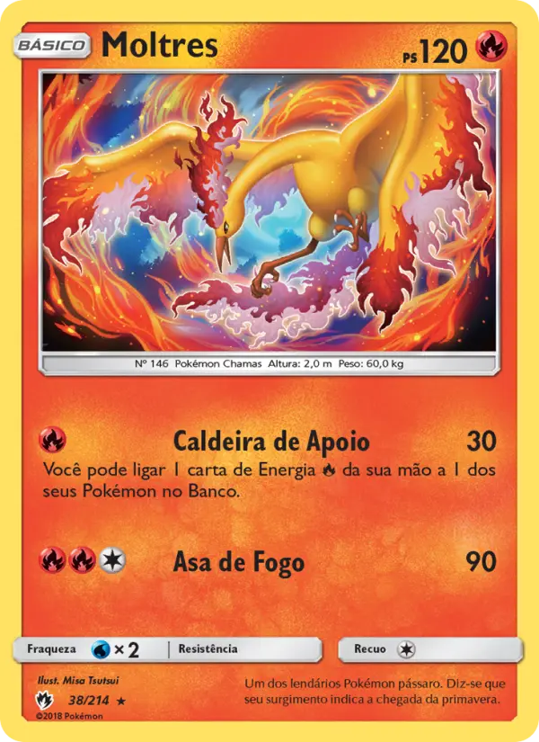 Carta Moltres, número 38/214 da coleção Trovões Perdidos