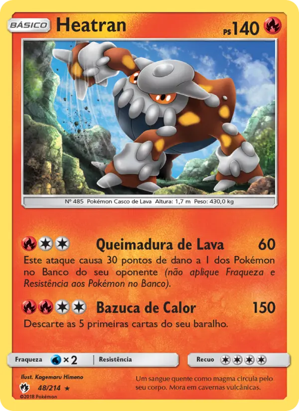 Carta Heatran, número 48/214 da coleção Trovões Perdidos