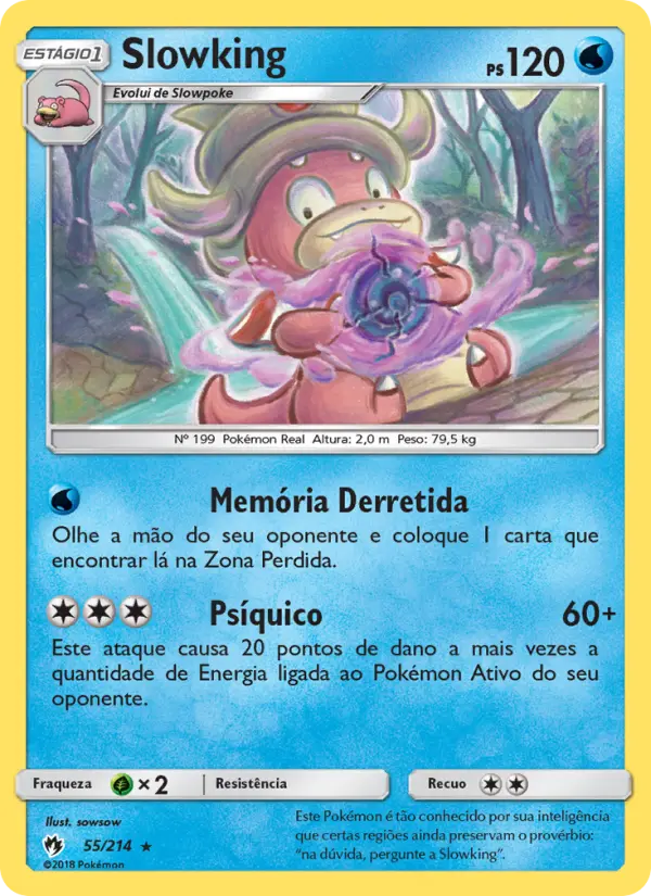 Carta Slowking, número 55/214 da coleção Trovões Perdidos