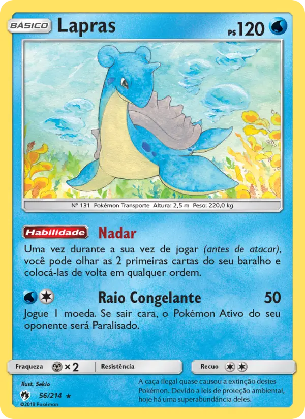 Carta Lapras, número 56/214 da coleção Trovões Perdidos