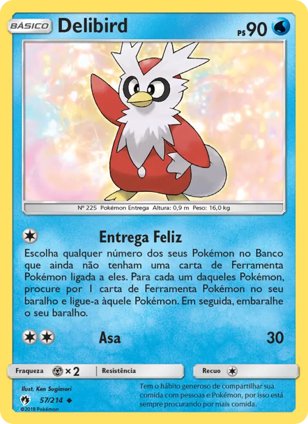 Carta Delibird, número 57/214 da coleção Trovões Perdidos