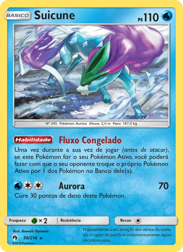 Carta Suicune, número 59/214 da coleção Trovões Perdidos