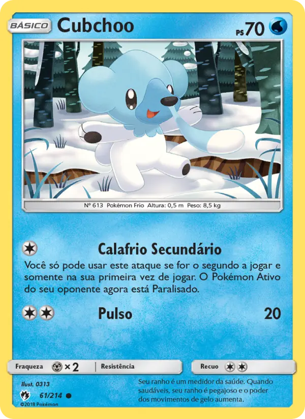 Carta Cubchoo, número 61/214 da coleção Trovões Perdidos