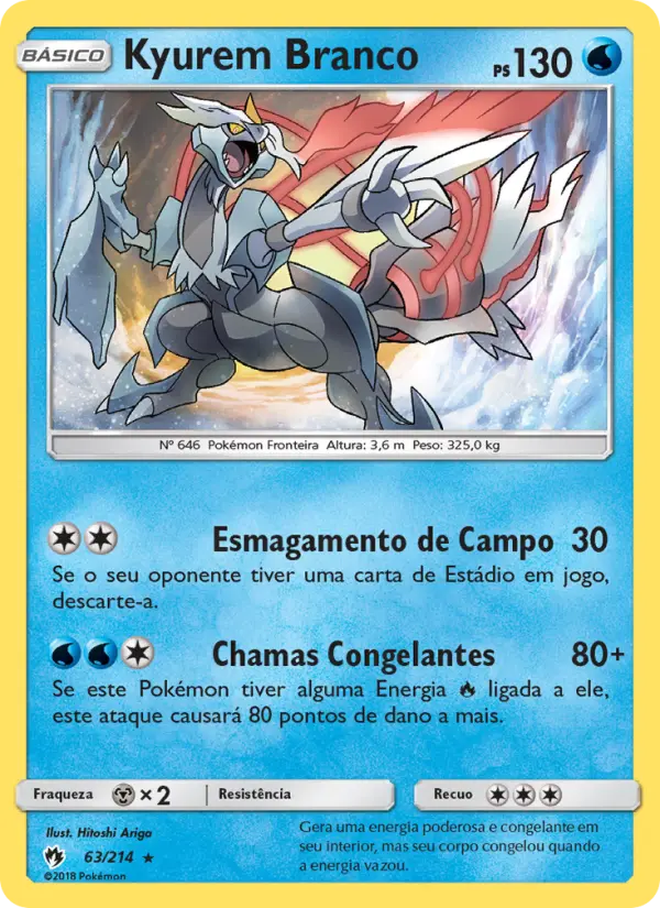 Carta Kyurem Branco, número 63/214 da coleção Trovões Perdidos