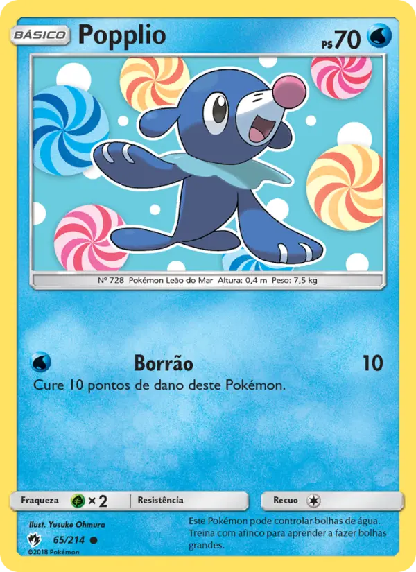 Carta Popplio, número 65/214 da coleção Trovões Perdidos