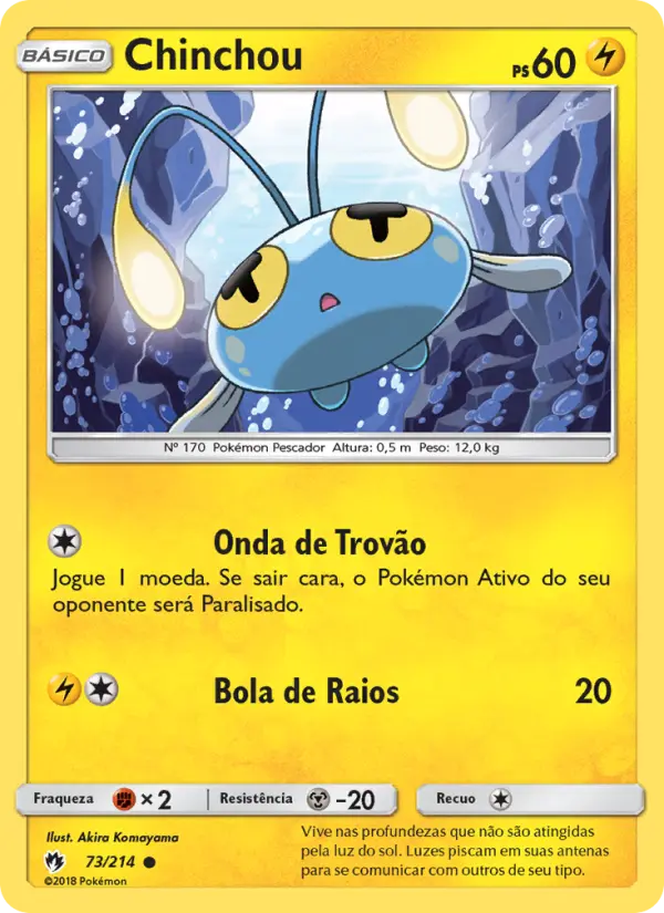 Carta Chinchou, número 73/214 da coleção Trovões Perdidos
