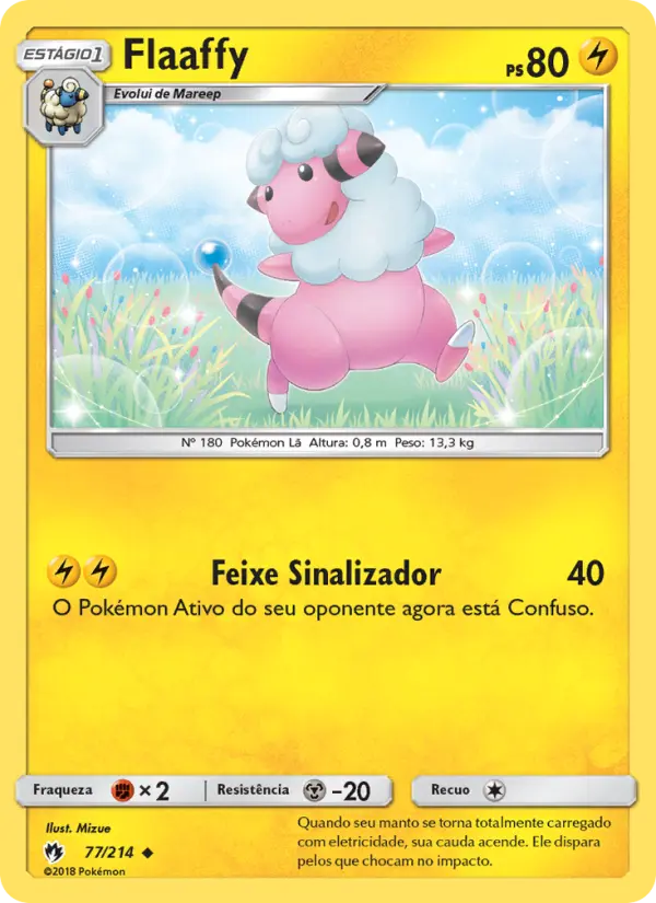 Carta Flaaffy, número 77/214 da coleção Trovões Perdidos