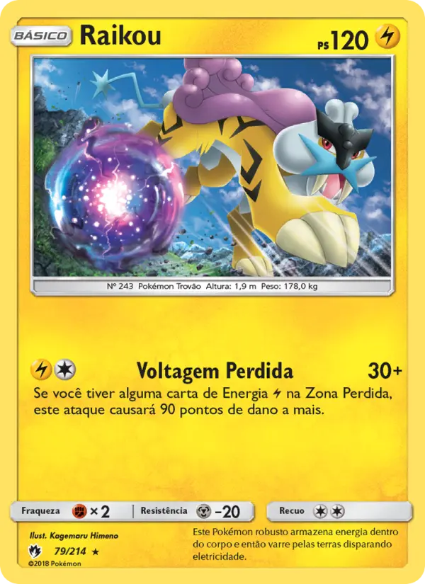 Carta Raikou, número 79/214 da coleção Trovões Perdidos