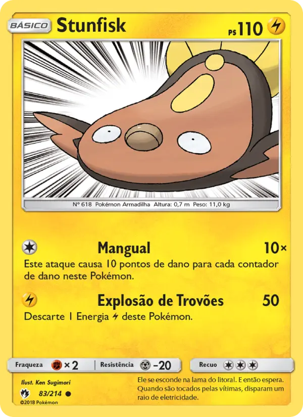 Carta Stunfisk, número 83/214 da coleção Trovões Perdidos