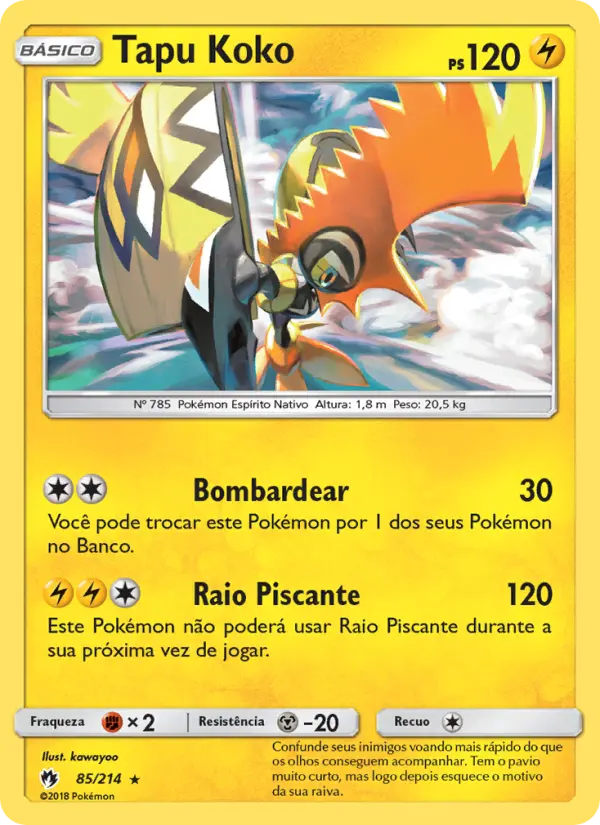 Carta Tapu Koko, número 85/214 da coleção Trovões Perdidos