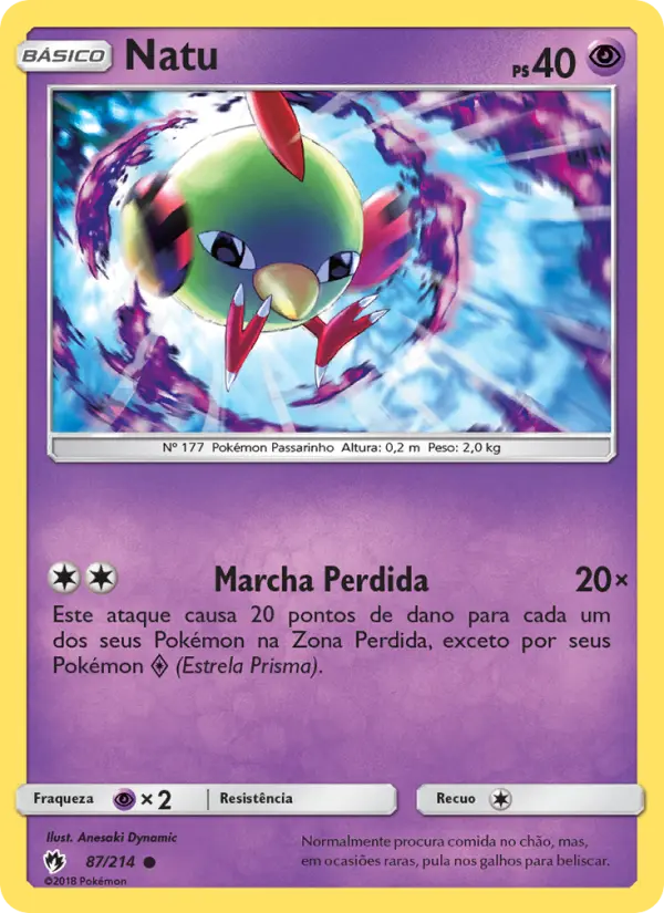 Carta Natu, número 87/214 da coleção Trovões Perdidos
