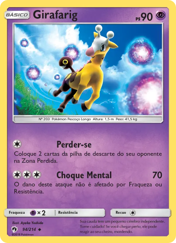 Carta Girafarig, número 94/214 da coleção Trovões Perdidos