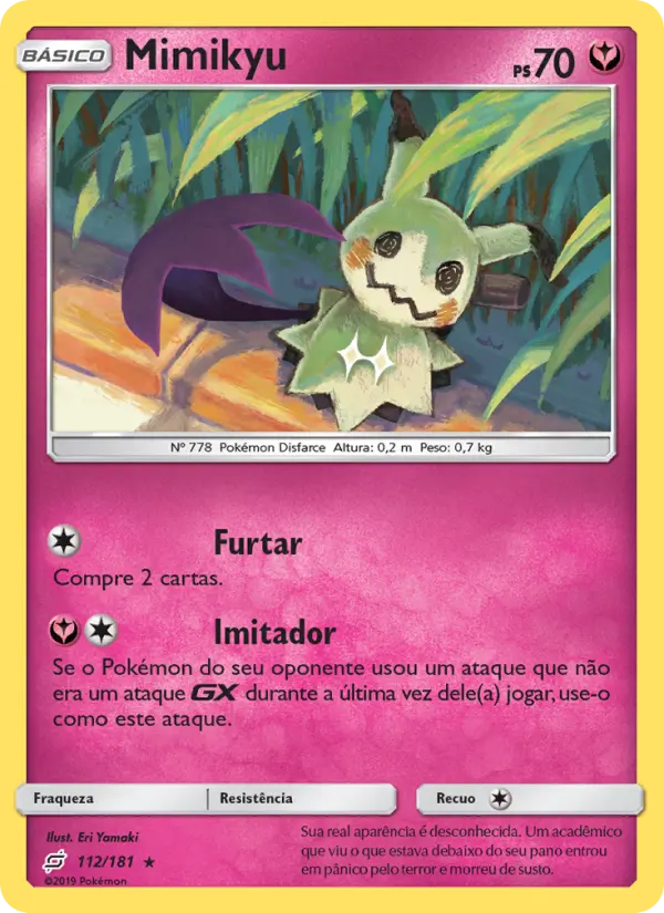 Carta Mimikyu, número 112/181 da coleção União de Aliados