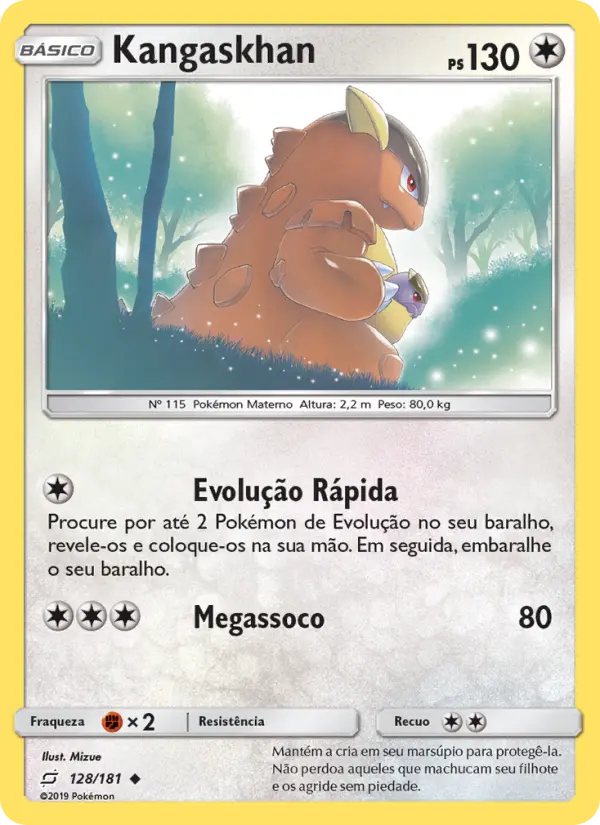 Carta Kangaskhan, número 128/181 da coleção União de Aliados