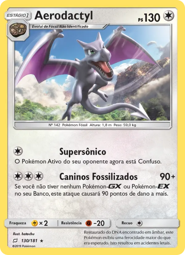 Carta Aerodactyl, número 130/181 da coleção União de Aliados