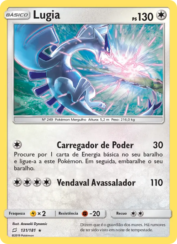 Carta Lugia, número 131/181 da coleção União de Aliados