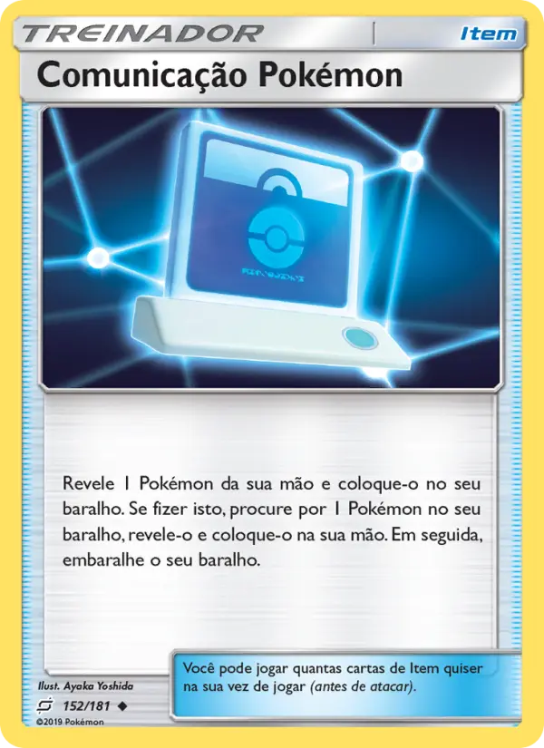 Carta Comunicação Pokémon, número 152/181 da coleção União de Aliados