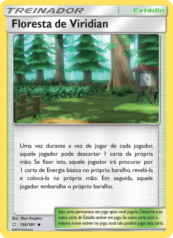 Carta Floresta de Viridian, número 156/181 da coleção União de Aliados