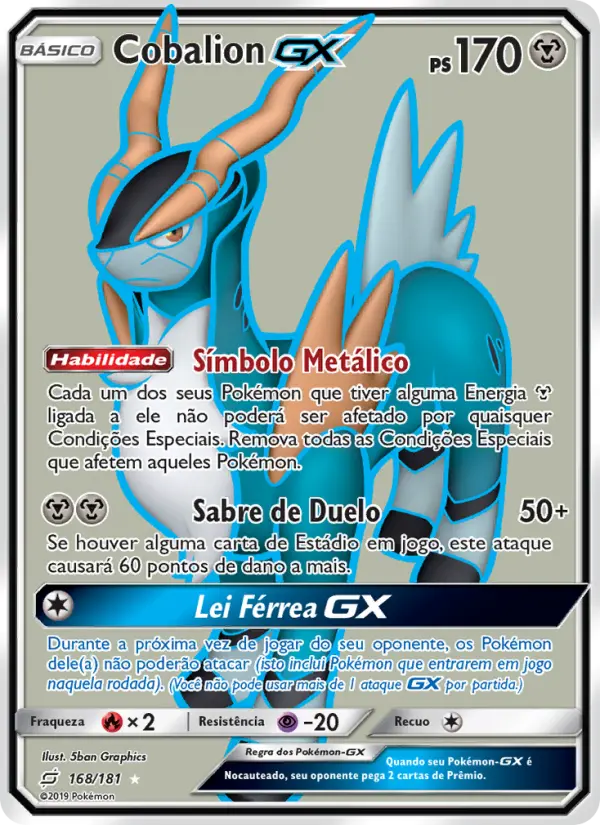 Carta Cobalion GX, número 168/181 da coleção União de Aliados