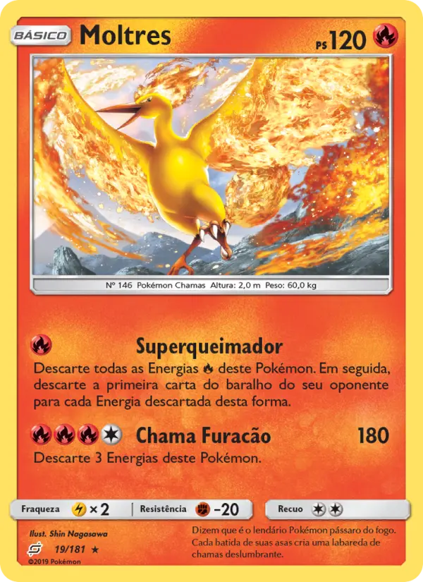 Carta Moltres, número 19/181 da coleção União de Aliados