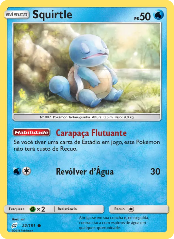 Carta Squirtle, número 22/181 da coleção União de Aliados