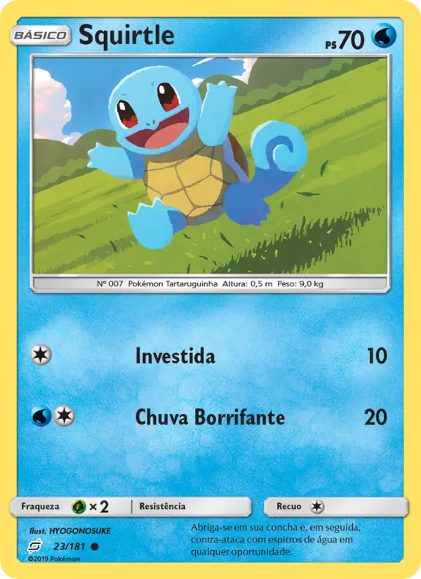 Carta Squirtle, número 23/181 da coleção União de Aliados