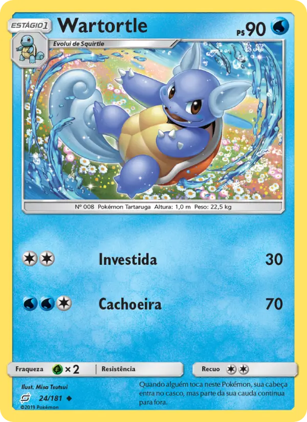 Carta Wartortle, número 24/181 da coleção União de Aliados