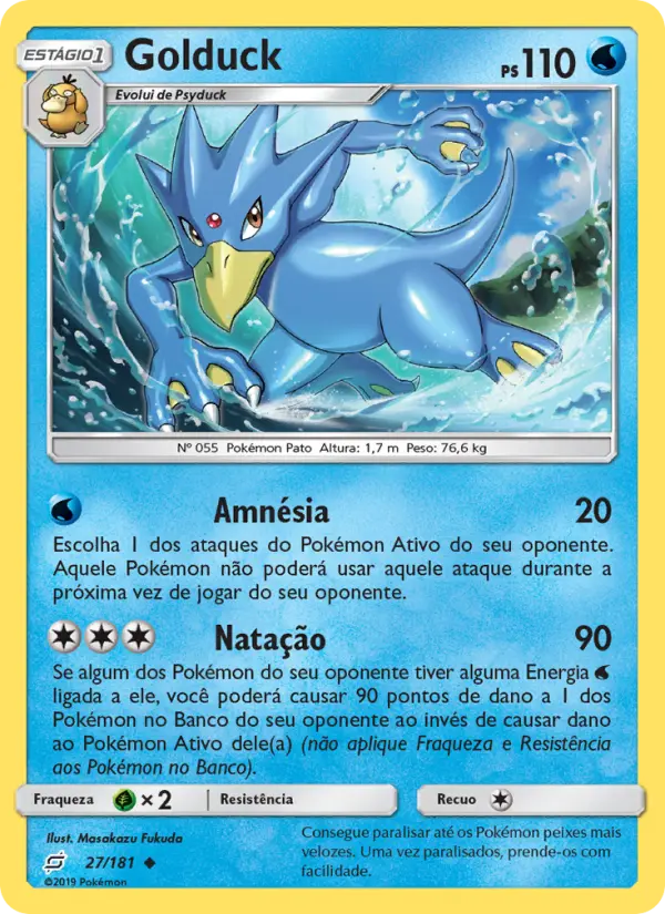 Carta Golduck, número 27/181 da coleção União de Aliados