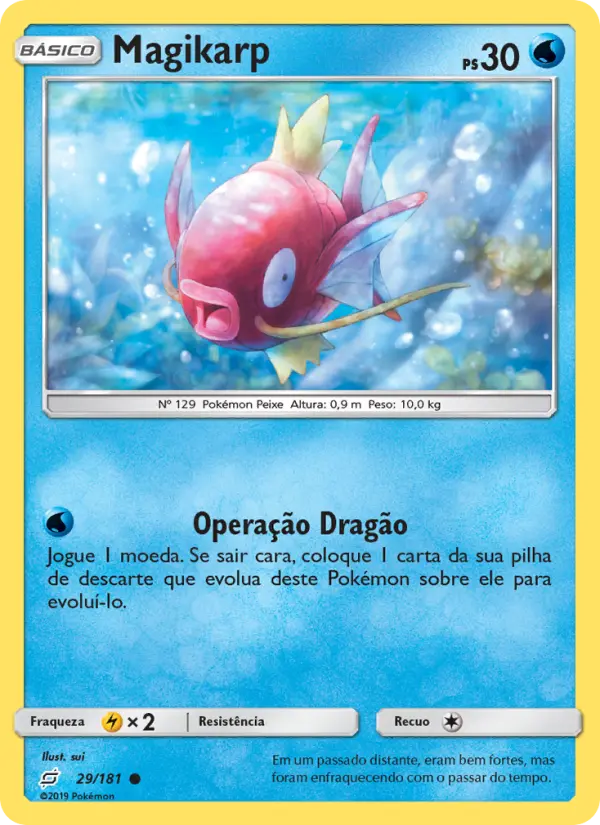 Carta Magikarp, número 29/181 da coleção União de Aliados