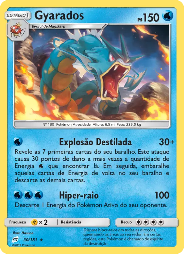 Carta Gyarados, número 30/181 da coleção União de Aliados