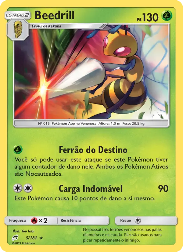 Carta Beedrill, número 5/181 da coleção União de Aliados
