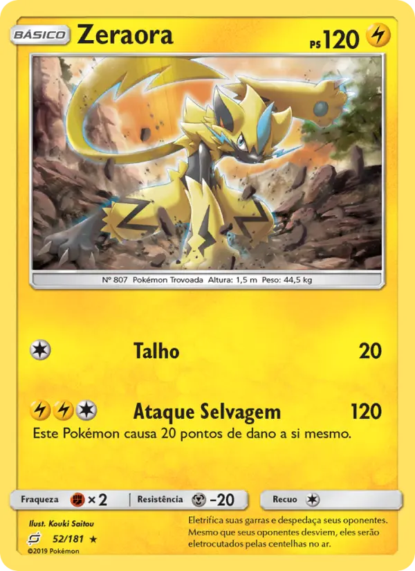 Carta Zeraora, número 52/181 da coleção União de Aliados