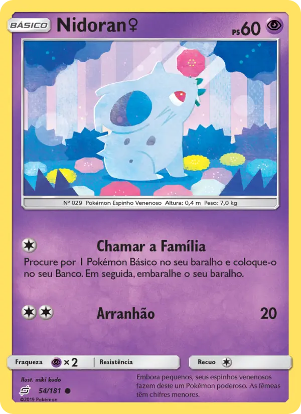 Carta Nidoran♀, número 54/181 da coleção União de Aliados