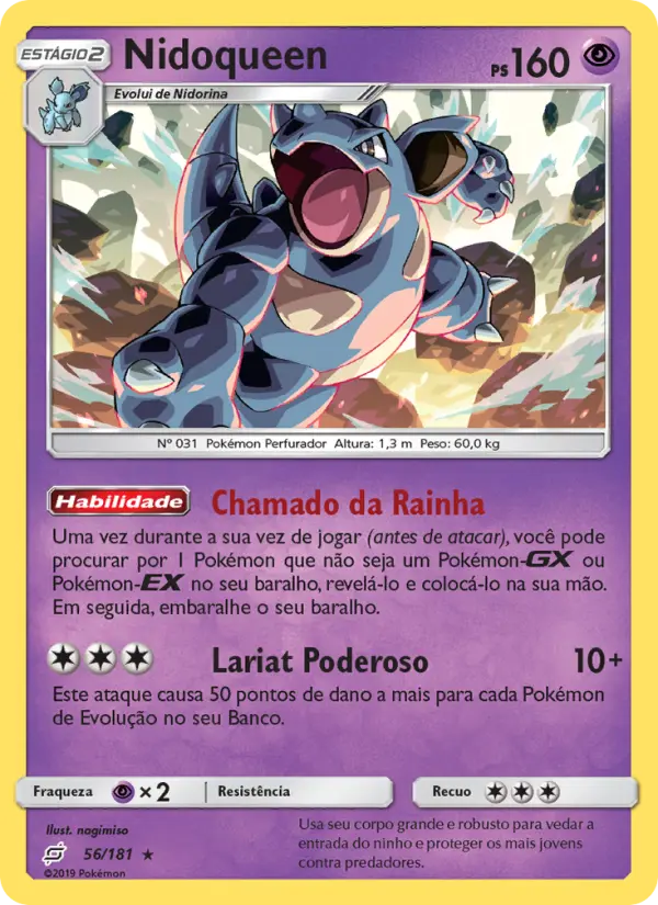 Carta Nidoqueen, número 56/181 da coleção União de Aliados
