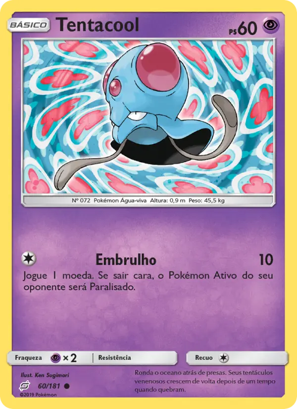 Carta Tentacool, número 60/181 da coleção União de Aliados