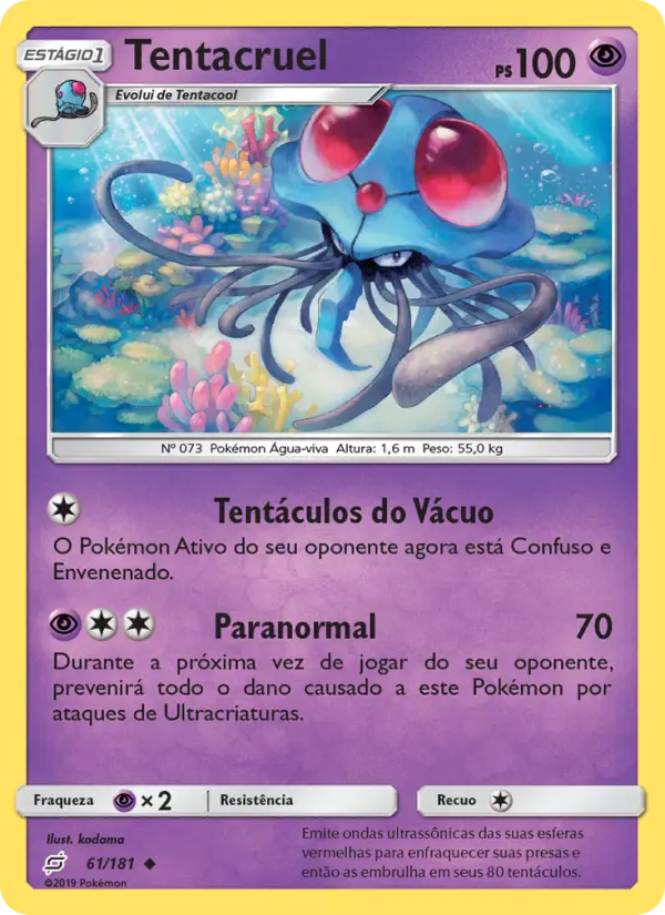 Carta Tentacruel, número 61/181 da coleção União de Aliados